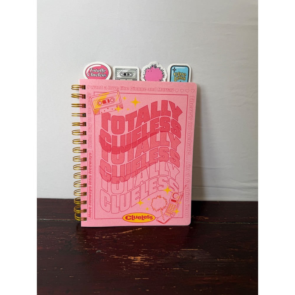 Y2K Clueless Notebook Spiral Journal 90s Graphic Pink One Size